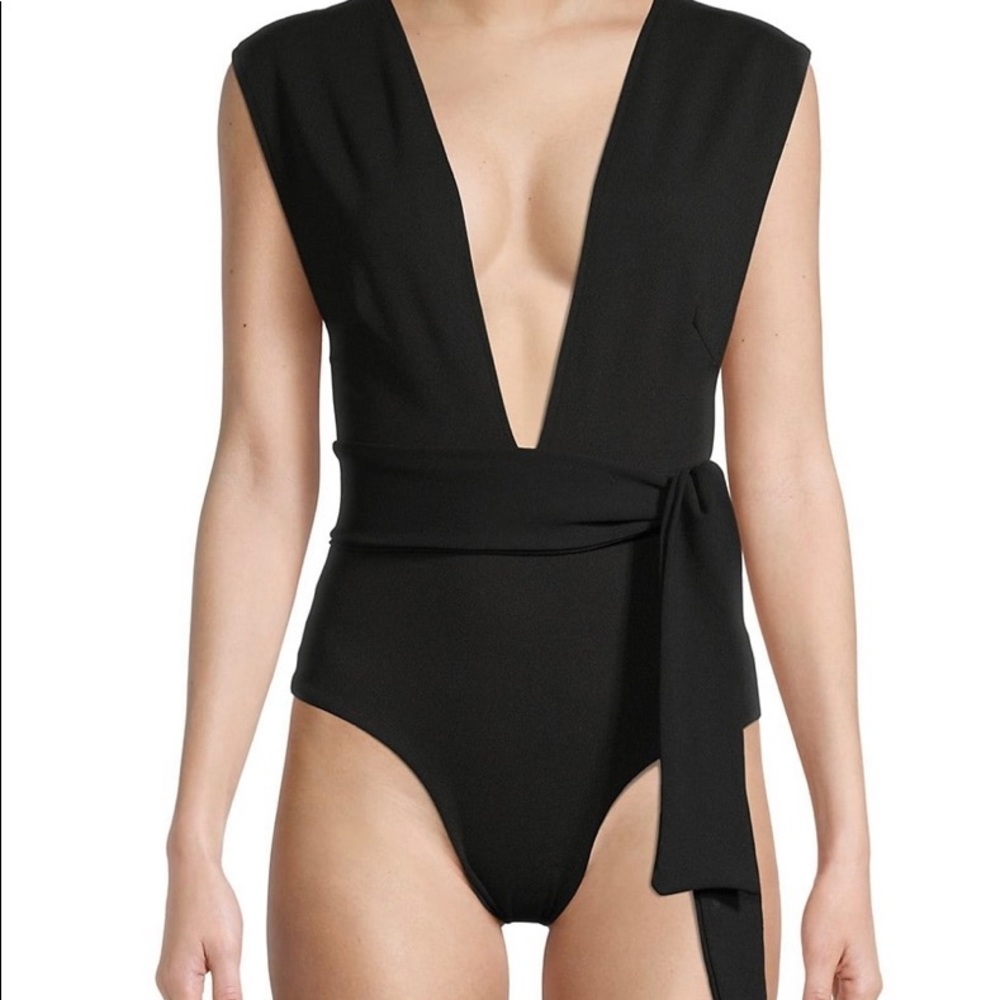 Haight- crepe v-neck one piece Swim- small